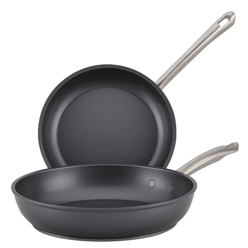 Anolon Accolade Forged Hard Anodized Nonstick Frying Pans/Skillet Set, 10 Inch and 12 Inch - Moonstone Gray - Image 1